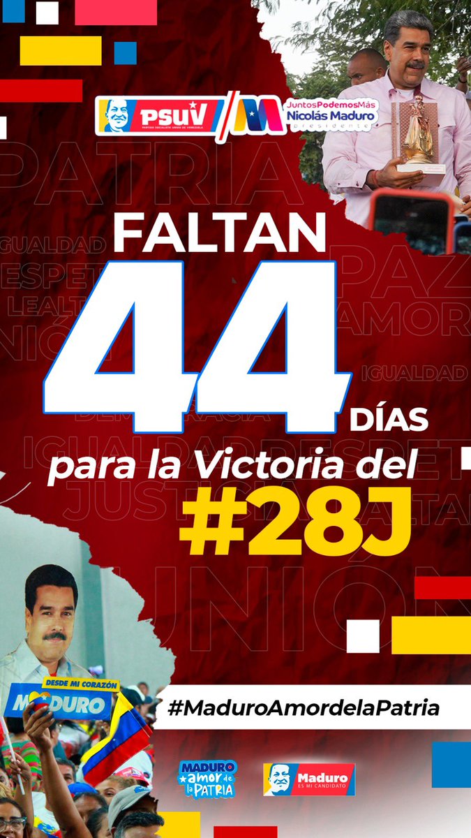 johanitakenpo's tweet photo. #14Jun Faltan 44 días para la victoria perfecta del #28Jul. ¡Desde #Mariño nos resteamos con Nico! #VenezuelaYsuGenteBella https://t.co/BnYfKkM8Tv