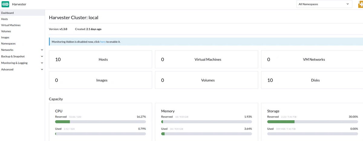 tsaha's tweet image. Got ourselves a little Harvester cluster at .@AppsCodeHQ ! #baremetal #kubernetes #cloudfree