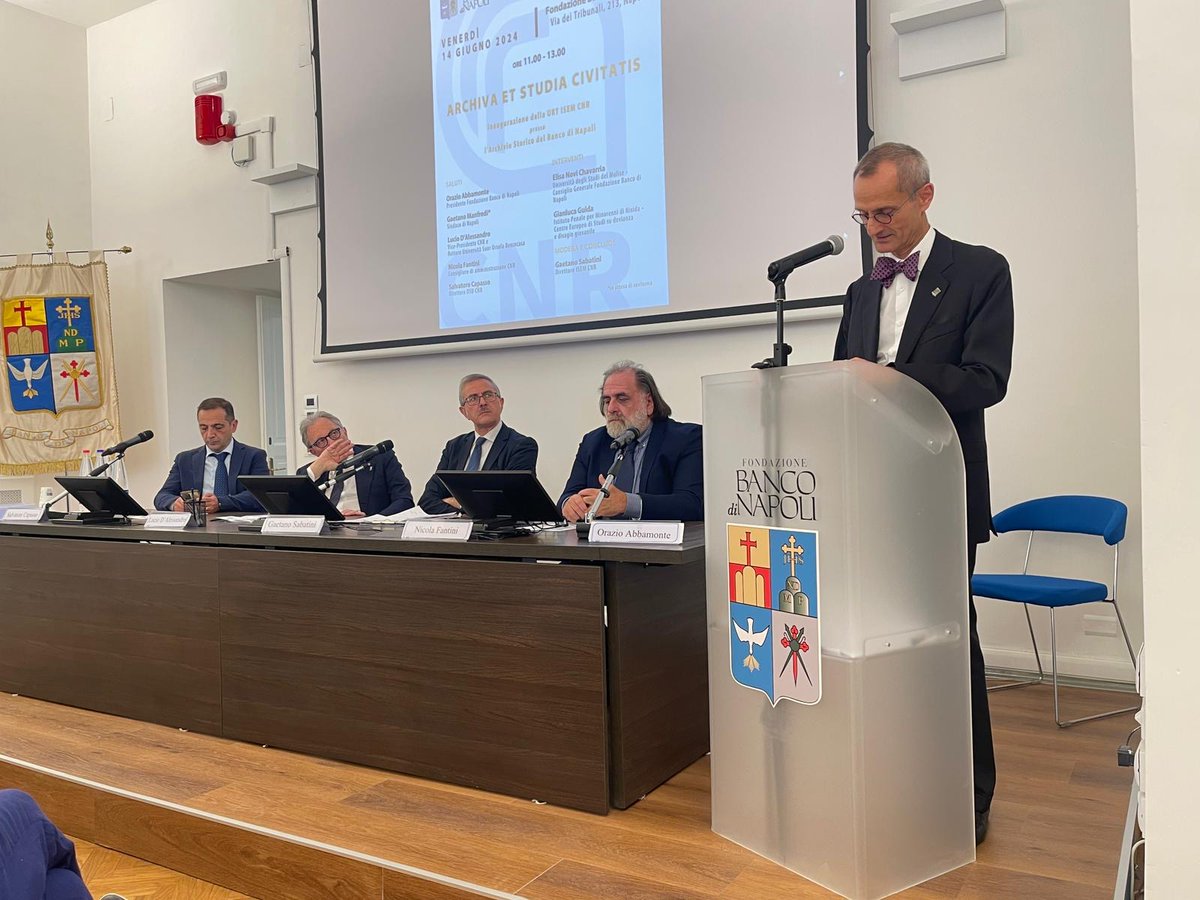 Taglio del nastro questa mattina per l’evento di inaugurazione dell'Unità di Ricerca presso Terzi (Urt) del Cnr-Isem. A firmare un protocollo Orazio Abbamonte, presidente #FondazioneBancoNapoli, e Gaetano Sabatini, direttore Istituto di Storia dell'Europa Mediterranea #CNR
