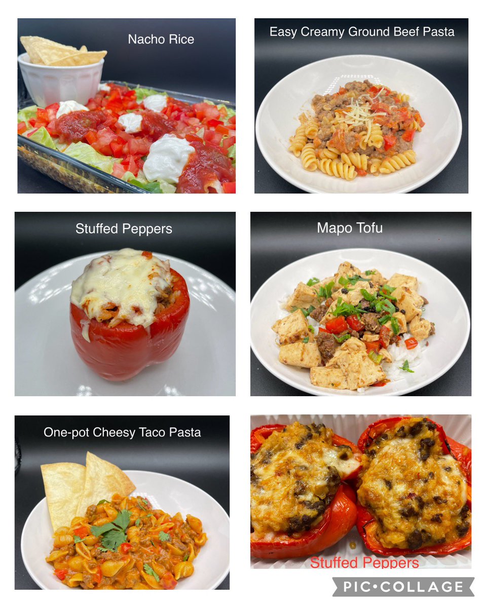 Mystery Box Challenge — students were given ground beef, bell pepper and pasta or rice and had to find a recipe. They came up with these tasty meals! It’s been such a pleasure watching their skills and confidence grow this semester. #SacredHeartHospitality <a href="/SacredHeartOCSB/">Sacred Heart Catholic High School</a> #ocsb