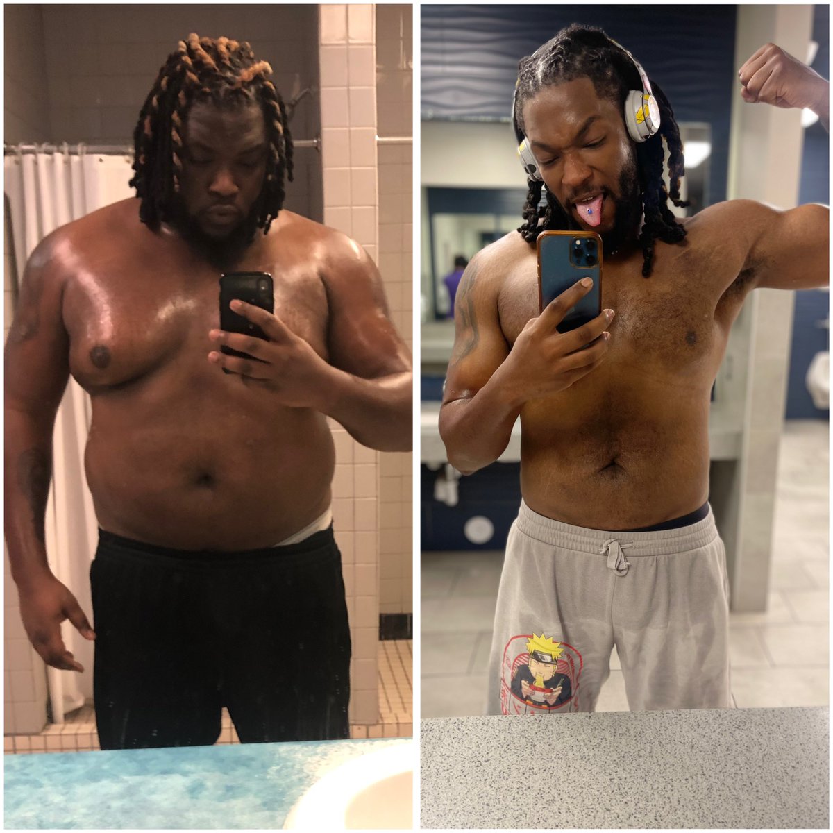 ReyhanInteus's tweet image. Ok here’s the starting point vs the current

Left: 330lbs 42.3% body fat
Right: 225lbs 21.7% body fat. 

Like it looks good I just need to add muscle mass on my current frame and I’ll be happy. Fuck the number on the scale 

1 1/2 years difference