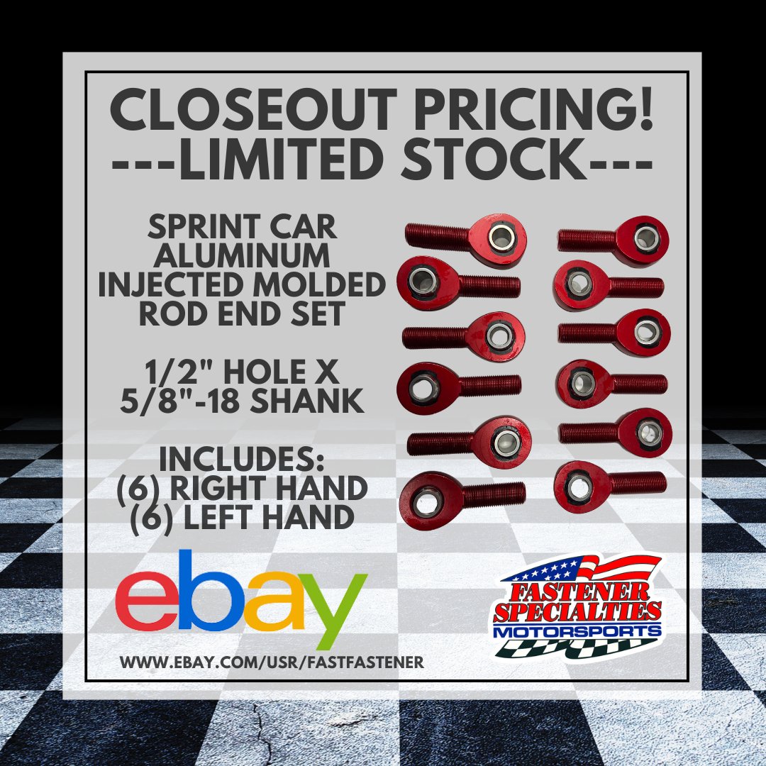 fastspec's tweet image. We still have some sets of these sprint car rod ends, available for only $100!  ebay.com/itm/3256690628…

#sprintcar #sprintcarracing #rodends