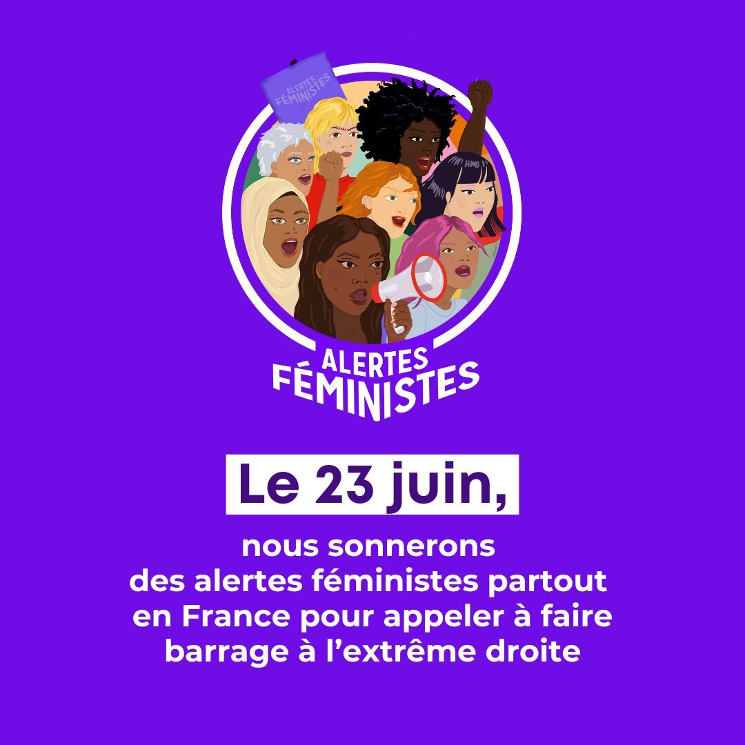 Avaaz's tweet photo. 📣 RDV le 23 juin partout en France pour faire sonner l’alerte féministe, et appeler à voter massivement pour un avenir qui permette l’émancipation et la liberté de toutes et tous.  #électionslegislatives #AlertesFéministes https://t.co/gUvTYRYmqR