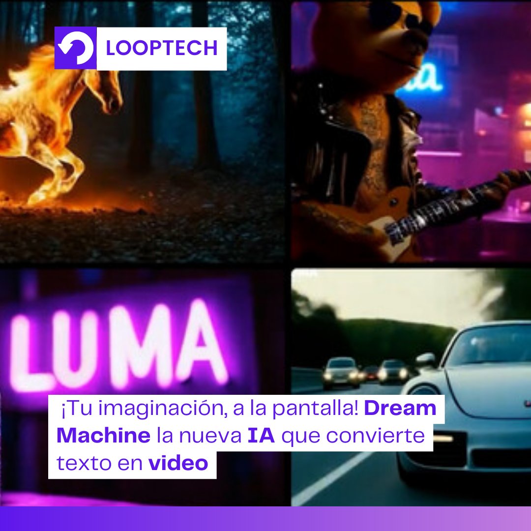 looptechnews's tweet image. ¿Imaginas poder crear videos de alta calidad a partir de texto e imágenes? ¡Dream Machine lo hace posible! 🤯🎥 Esta IA te permite generar contenido único y original en cuestión de segundos. ¿Lo mejor? ¡Puedes probarlo gratis! 🎉 #looptech #DreamMachine #IA