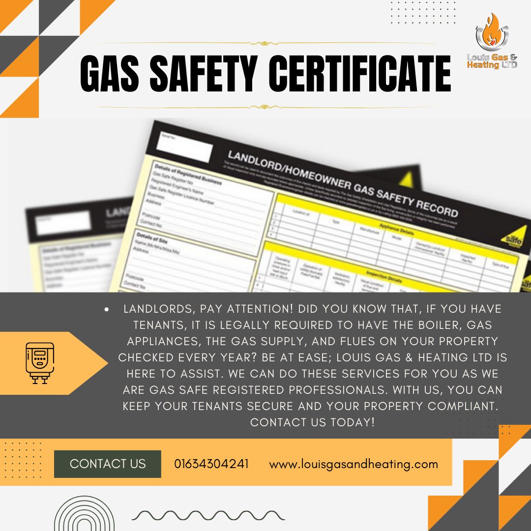 Looking for peace of mind with your gas appliances? Look no further!
Louis Gas &amp; Heating LTD, your trusted certified gas safety professional, ensuring your home stays safe and warm. Contact us today! 🔥 

Call us: 01634 304241 📲
Message us at: louisgasandheating.com

#GasSafe