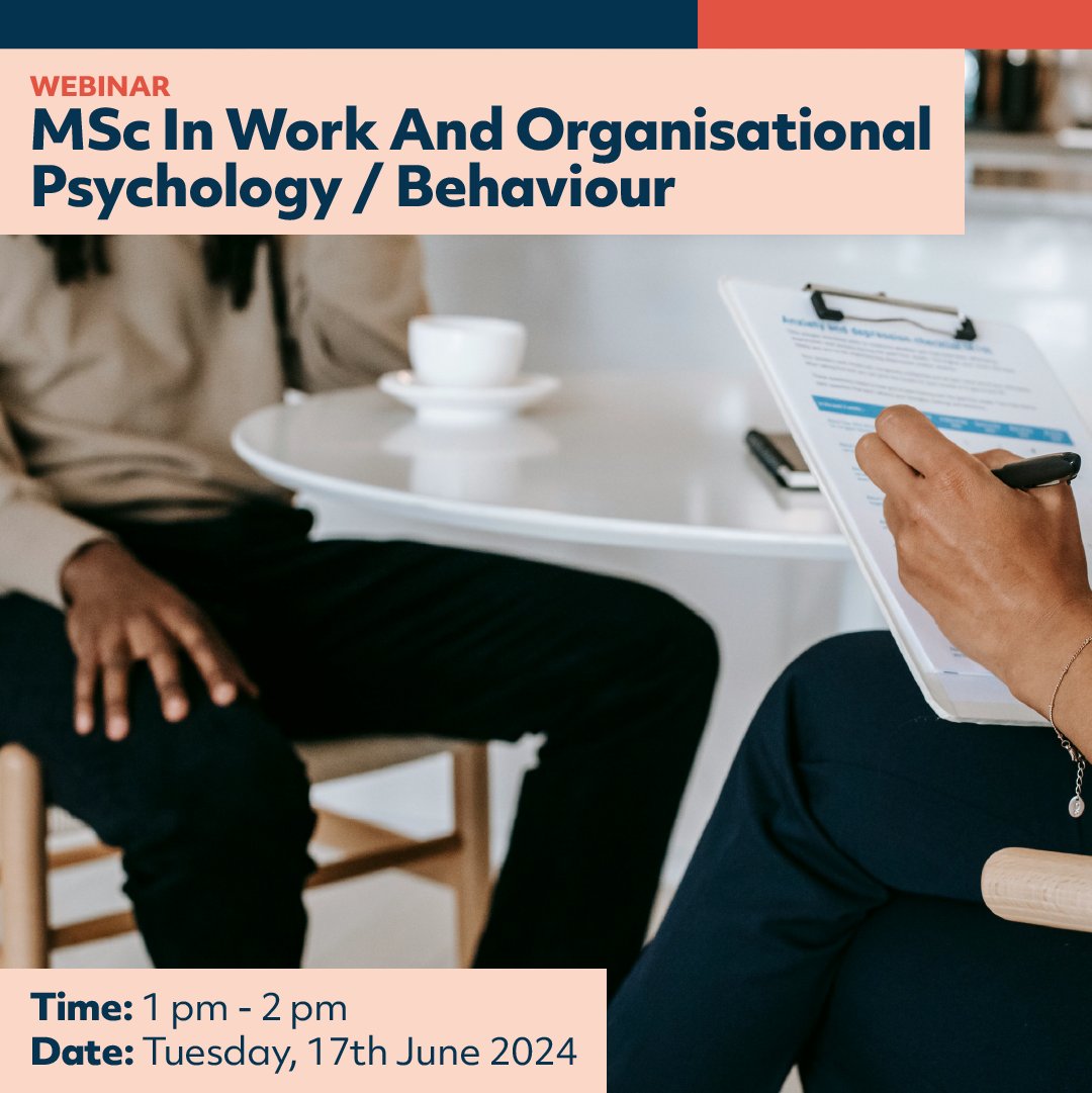 DCU Business School (@businessdcu) on Twitter photo Our next online webinar about the <a href="/DCU/">Dublin City University</a> MSc in Work and Organisational Psychology/Behaviour programme is coming up! It will take place next Tuesday (the 17th) at 1pm via Zoom.
Register today at: eu1.hubs.ly/H09GRhL0 Our next online webinar about the <a href="/DCU/">Dublin City University</a> MSc in Work and Organisational Psychology/Behaviour programme is coming up! It will take place next Tuesday (the 17th) at 1pm via Zoom.
Register today at: eu1.hubs.ly/H09GRhL0