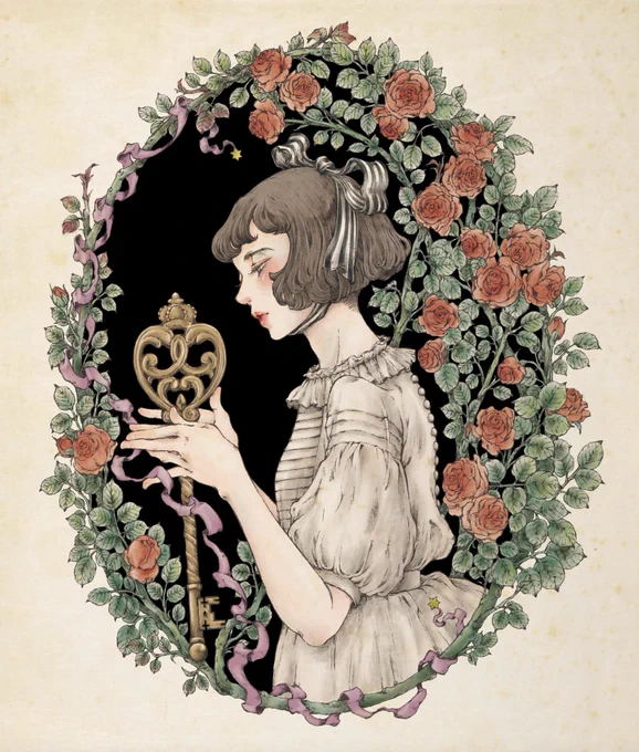 あんまり真正面の絵も柄じゃないなと思って、最終的にこれにした。 
