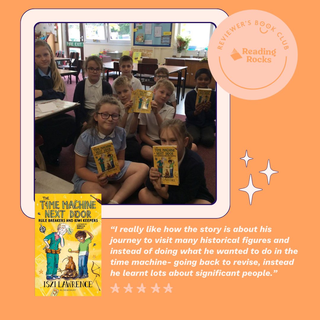 ReadingRocks (@_reading_rocks_) on Twitter photo Being read and reviewed in the #RR_ReviewersBookClub today we have, The Time Machine Nextdoor:Rule Breakers and Kiwi Keepers, reviewed by Boston St Thomas' CE Primary Academy.
Read the review here:
wherereadingrocks.com/2024/06/14/the…
<a href="/iszi_lawrence/">iszi lawrence</a>
<a href="/bagleybooks/">Rebecca Bagley</a>
<a href="/bloomsburyEd/">Bloomsbury Education</a>
#KS2 #history Being read and reviewed in the #RR_ReviewersBookClub today we have, The Time Machine Nextdoor:Rule Breakers and Kiwi Keepers, reviewed by Boston St Thomas' CE Primary Academy.
Read the review here:
wherereadingrocks.com/2024/06/14/the…
<a href="/iszi_lawrence/">iszi lawrence</a>
<a href="/bagleybooks/">Rebecca Bagley</a>
<a href="/bloomsburyEd/">Bloomsbury Education</a>
#KS2 #history