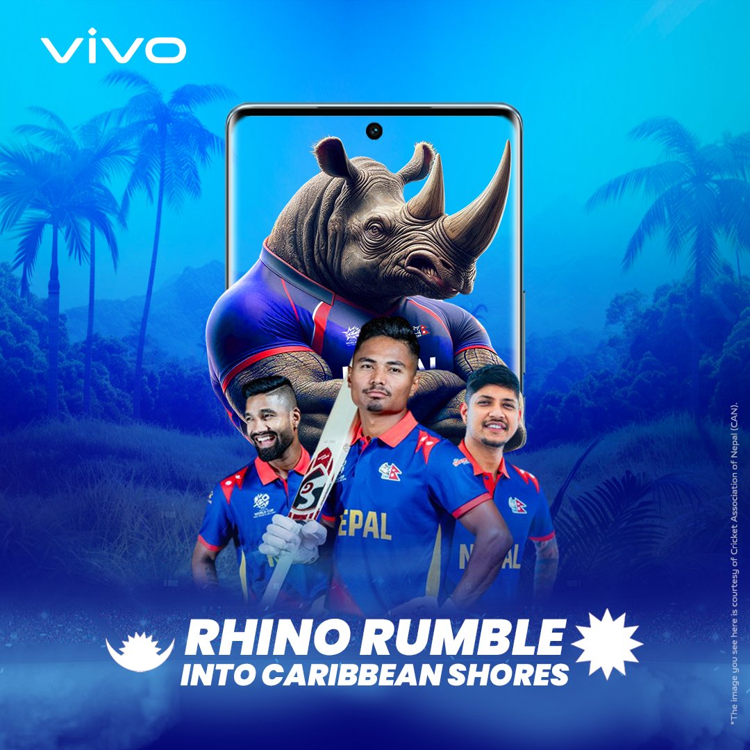 𝐑𝐡𝐢𝐧𝐨𝐬 𝐫𝐞𝐚𝐝𝐲 𝐭𝐨 𝐑𝐔𝐌𝐁𝐋𝐄 𝐢𝐧 𝐭𝐡𝐞 𝐂𝐚𝐫𝐢𝐛𝐛𝐞𝐚𝐧!
𝐋𝐚𝐦𝐢𝐜𝐡𝐡𝐚𝐧𝐞 gonna spin a web, 𝐑𝐨𝐡𝐢𝐭's ice-cool at the crease, 𝐃𝐢𝐩𝐞𝐧𝐝𝐫𝐚 bringing the heat with both bat &amp; ball, and the fielding's gonna be courtesy of fierce!
#vivo_Nepal #NepalCricket