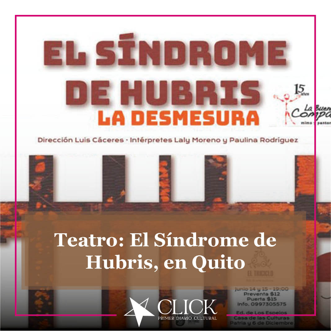 clickultura's tweet photo. Teatro: El Síndrome de Hubris
Sala de artes escénicas El Triciclo 14 y 15 de junio, a las 19:00, Av. 6 de diciembre y Patria, Quito.

#teatroquito
#elsindromedehubris

https://t.co/VBWWSNwIKW https://t.co/NXOhczfd3k