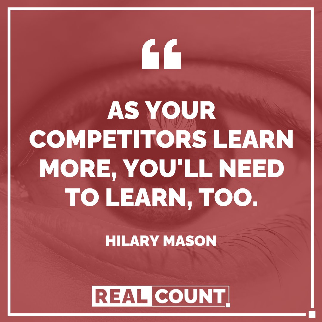 Is your company learning and improving over time? Make sure you are evolving faster than your competitors by working with RealCount for monthly accounting, financial reporting, and access to industry-leading software.  

#competition #realestatecpa #stayahead #businessquotes
