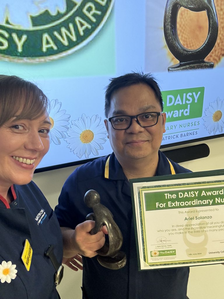 Niamh Gavaghan (@niamhgavaghan) on Twitter photo A fabulous and moving <a href="/DaisyAwardLDN/">DAISY Award London</a> celebration this morning and super proud of Ortho CNS Ariel - all the patient nominations were really special ❤️and made me proud to work with all of the nominees <a href="/uclh/">UCLH</a>
Thank you <a href="/kdotstorn/">Katie Stornelli</a> & <a href="/robertblaze/">Rob Blaze💚🌱</a> - a lovely way to start a Friday A fabulous and moving <a href="/DaisyAwardLDN/">DAISY Award London</a> celebration this morning and super proud of Ortho CNS Ariel - all the patient nominations were really special ❤️and made me proud to work with all of the nominees <a href="/uclh/">UCLH</a>
Thank you <a href="/kdotstorn/">Katie Stornelli</a> & <a href="/robertblaze/">Rob Blaze💚🌱</a> - a lovely way to start a Friday