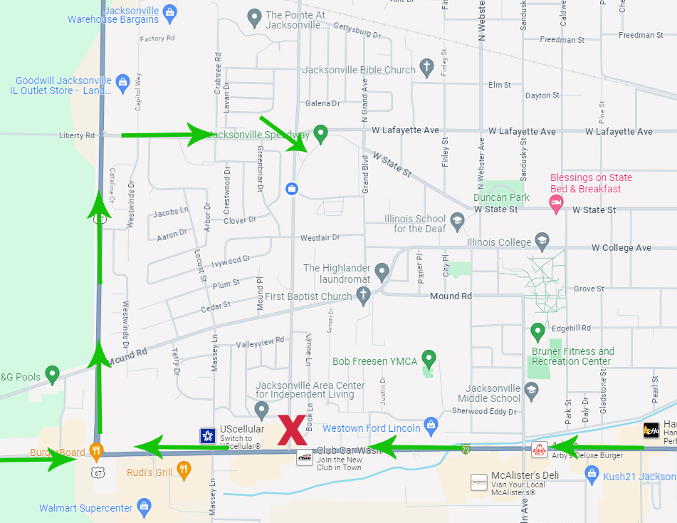 Race Teams For <a href="/jaxspeedway/">Jacksonville Speedwa</a>. Only the North entrance will be open.  To make turn make sure you are not coming from the South making right turn.  See Below!  Sorry for last min issue!
<a href="/POWRi_Racing/">POWRi Racing</a>
