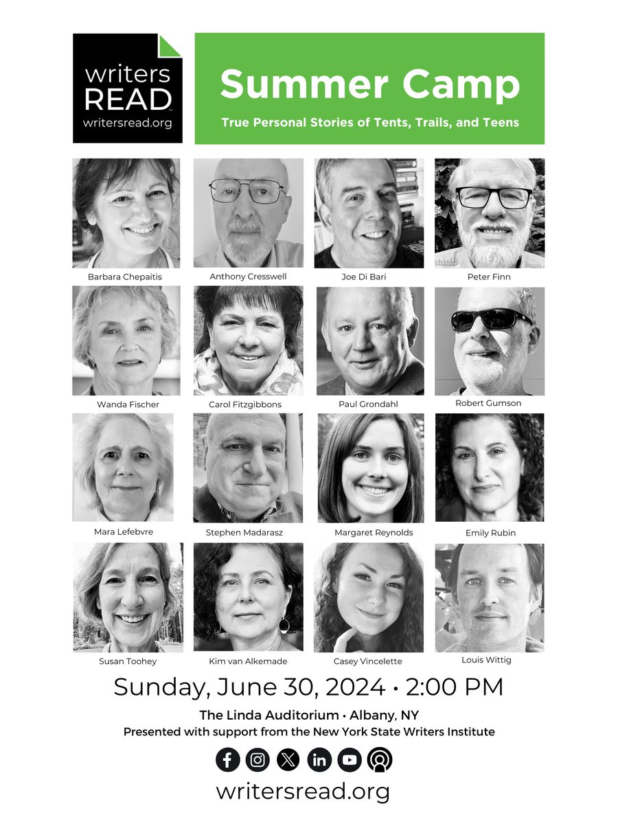 <a href="/ualbanycom/">UAlbanyCom</a> lecturer Stephen Madarasz will be among the story tellers at <a href="/WritersReadOrg/">Writers Read - formerly Read650</a>'s Summer Camp on 6/30 along with our friend <a href="/PaulGrondahl/">Paul Grondahl</a>, Director of <a href="/nyswi/">NYS Writers Institute</a> Check it out! #writers #storytelling #communication #journalism #albany #ualbany