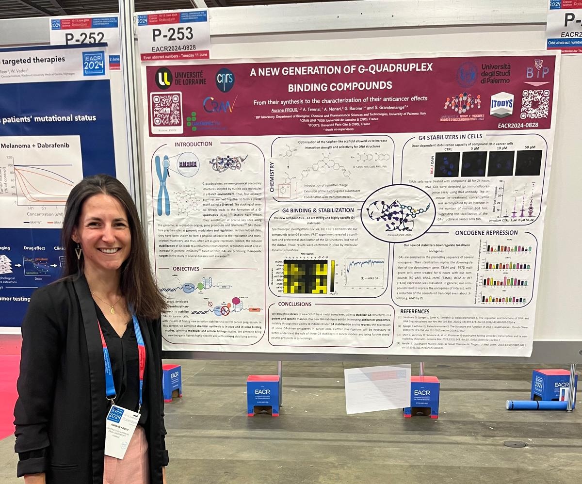 What an amazing and inspiring experience ! This week, I have presented my work on G4 targeting in cancer cells at the #EACR2024 congress in Rotterdam.
Thank you so much to <a href="/EACRnews/">EACR</a> and <a href="/canceropole_est/">Cancéropôle Est</a> for giving me this wonderful opportunity ! 🇳🇱👩🏻‍🔬🧬🔬