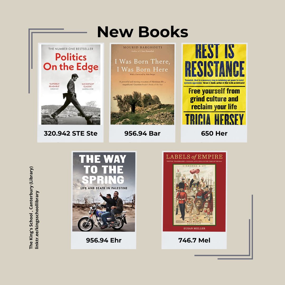 KingsSchoolLib's tweet photo. Here's what's new in the library this month. To browse for more titles in specific subject areas, just visit the library page via the school intranet.

#newbooks #readingforpleasure #schoollibrary https://t.co/KYChHl3KAA