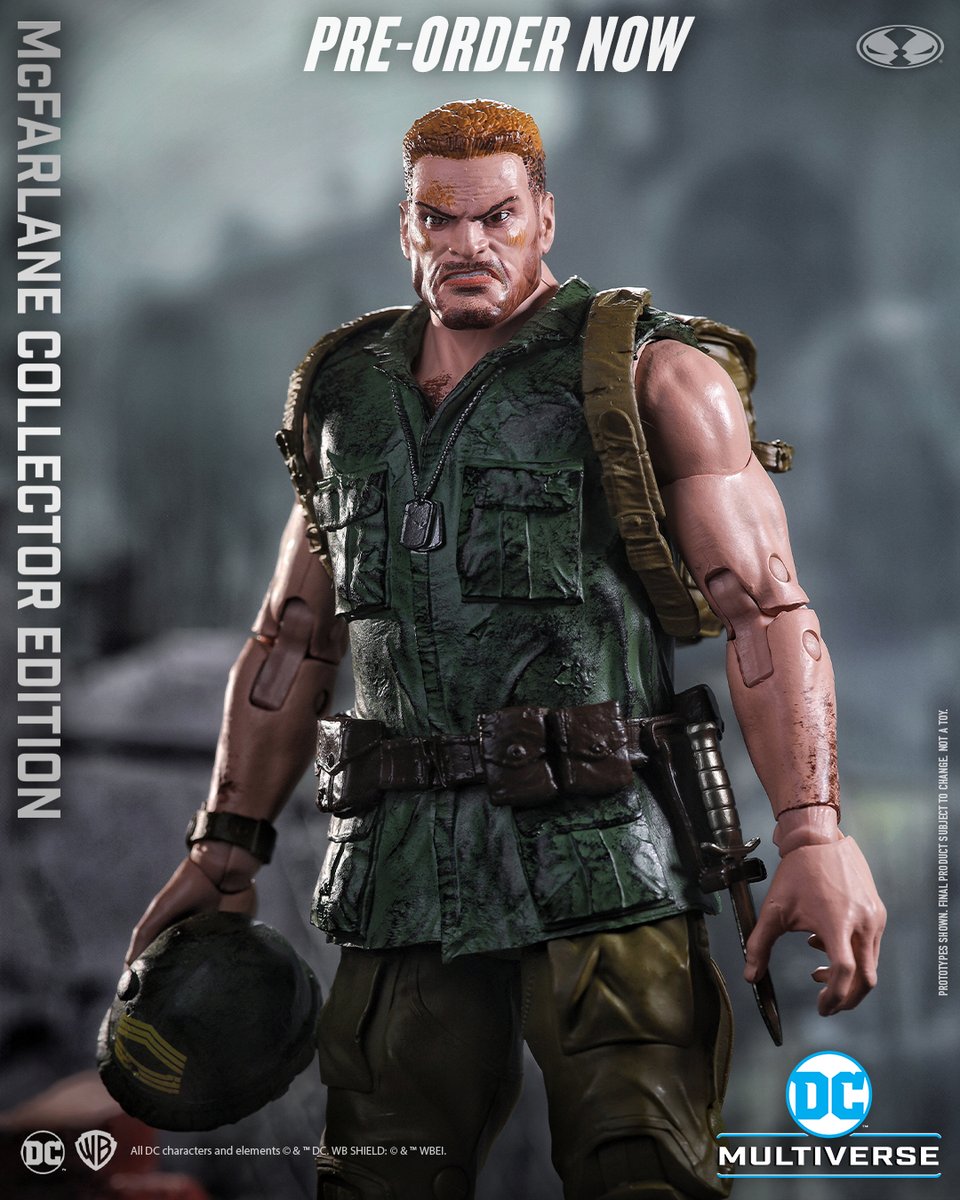 mcfarlanetoys's tweet image. Sergeant Rock™ (DC Classic) McFarlane Collector Edition #14 is available for pre-order NOW at select retailers!
➡️ bit.ly/SergeantRock7i…

 7&quot; figure includes extra hands, knife, shovel, helmet, art card/stand, base.  

#McFarlaneToys #McFarlaneCollectorEdition #SergeantRock
