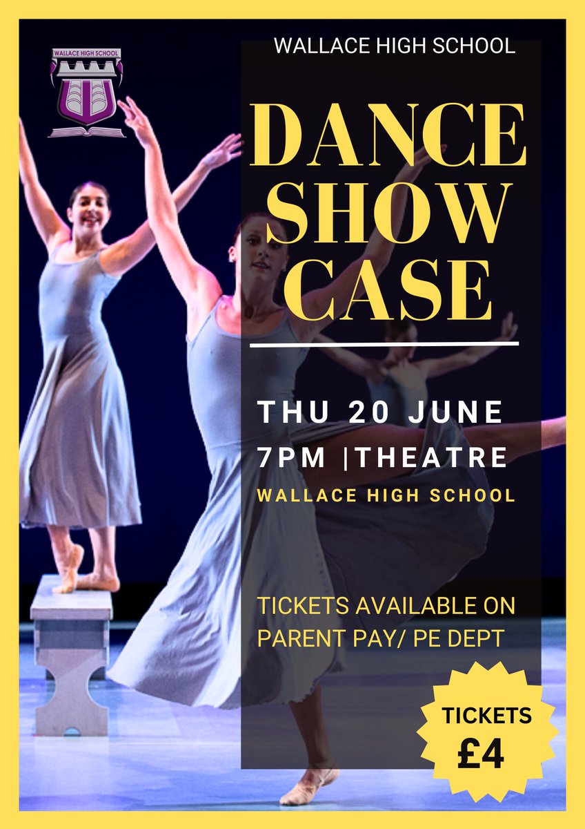 wallacehighdance (@wallacehs_dance) on Twitter photo 💃🏻Summer Dance Showcase - Wallace High School🕺
Thursday 20 June, 7pm. Tickets £4 each on Parent Pay or from PE Dept. 🎟️
🥤Refreshments and raffle on the night. We hope you can all come along to support our talents dancers. <a href="/WHS_SSOS/">Wallace High PE</a> <a href="/WallaceHighPTN/">Wallace High PTN</a> <a href="/wallacehighsch/">Wallace High School</a> #danceshow 💃🏻Summer Dance Showcase - Wallace High School🕺
Thursday 20 June, 7pm. Tickets £4 each on Parent Pay or from PE Dept. 🎟️
🥤Refreshments and raffle on the night. We hope you can all come along to support our talents dancers. <a href="/WHS_SSOS/">Wallace High PE</a> <a href="/WallaceHighPTN/">Wallace High PTN</a> <a href="/wallacehighsch/">Wallace High School</a> #danceshow