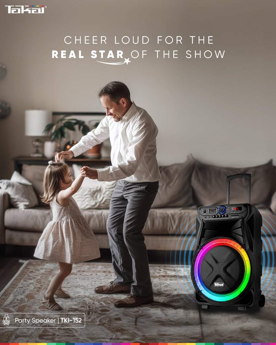 Takai_World's tweet photo. This Father's Day, the soundtrack to their special moments is all that really matters. Let the good times roll with Takai Speakers.

#HappyFathersDay #Takai #TakaiWorld #Speaker #FathersDay #MyDadMyHero #DadLoves https://t.co/Q7TDHsGieQ