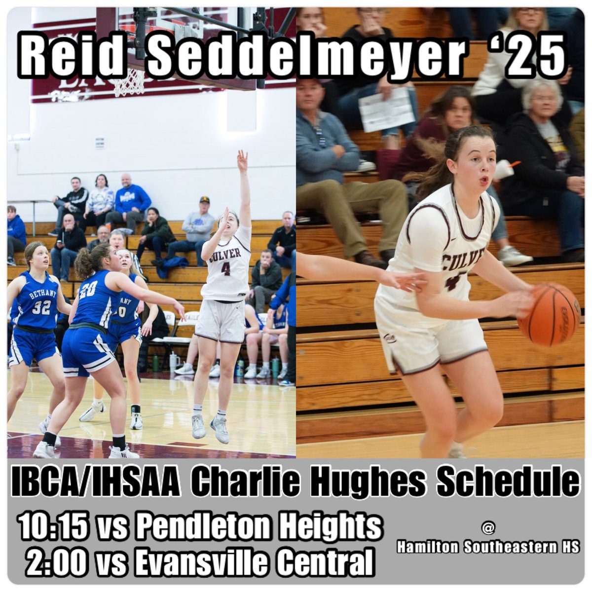 Schedule for tomorrow at Charlie Hughes!