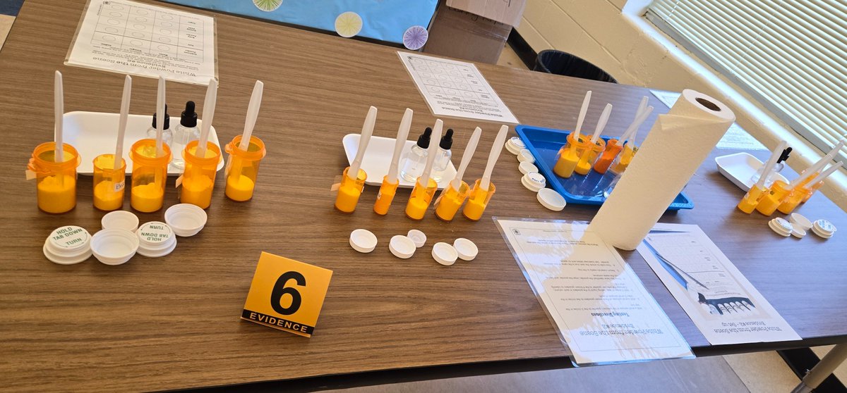 <a href="/CumberlandCoAIG/">CumberlandCoAIG</a> Summer Enrichment- Students in the CSI class examine the evidence found at a fictional crime scene. Mysterious powder found on the door, fingerprints, liquid #AIGAllday <a href="/CumberlandCoSch/">Cumberland County Schools</a>