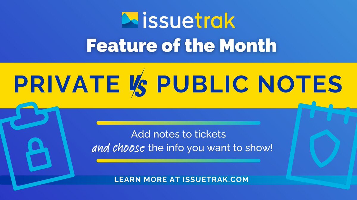 Issuetrak's tweet image. Add notes to tickets! Create a private note in Issuetrak for internal updates between colleagues. Make a public note for any stakeholder to keep up to speed with the ticket&apos;s progress! #HelpDeskSolutions #IssueTracking