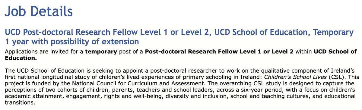 CSLstudyUCD's tweet photo. Join our team! 

We are looking for a Post-doctoral Research Fellow to join the @CSLstudyUCD team at @SchoolofEdUCD.

More information on the position and how to apply 👉 https://t.co/MVgfWNVNoK

Deadline: 25th of June / 12:00 noon ( Irish time) https://t.co/YHGuezGEQD