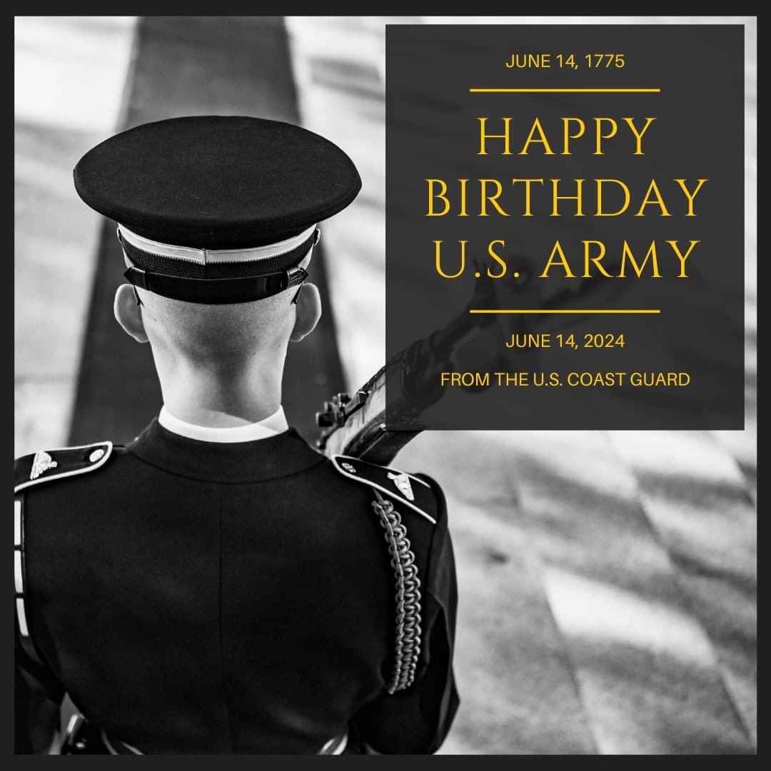 ComdtUSCG's tweet image. On behalf of the entire @USCG, Happy 249th Birthday to the @USArmy! #ArmyBday