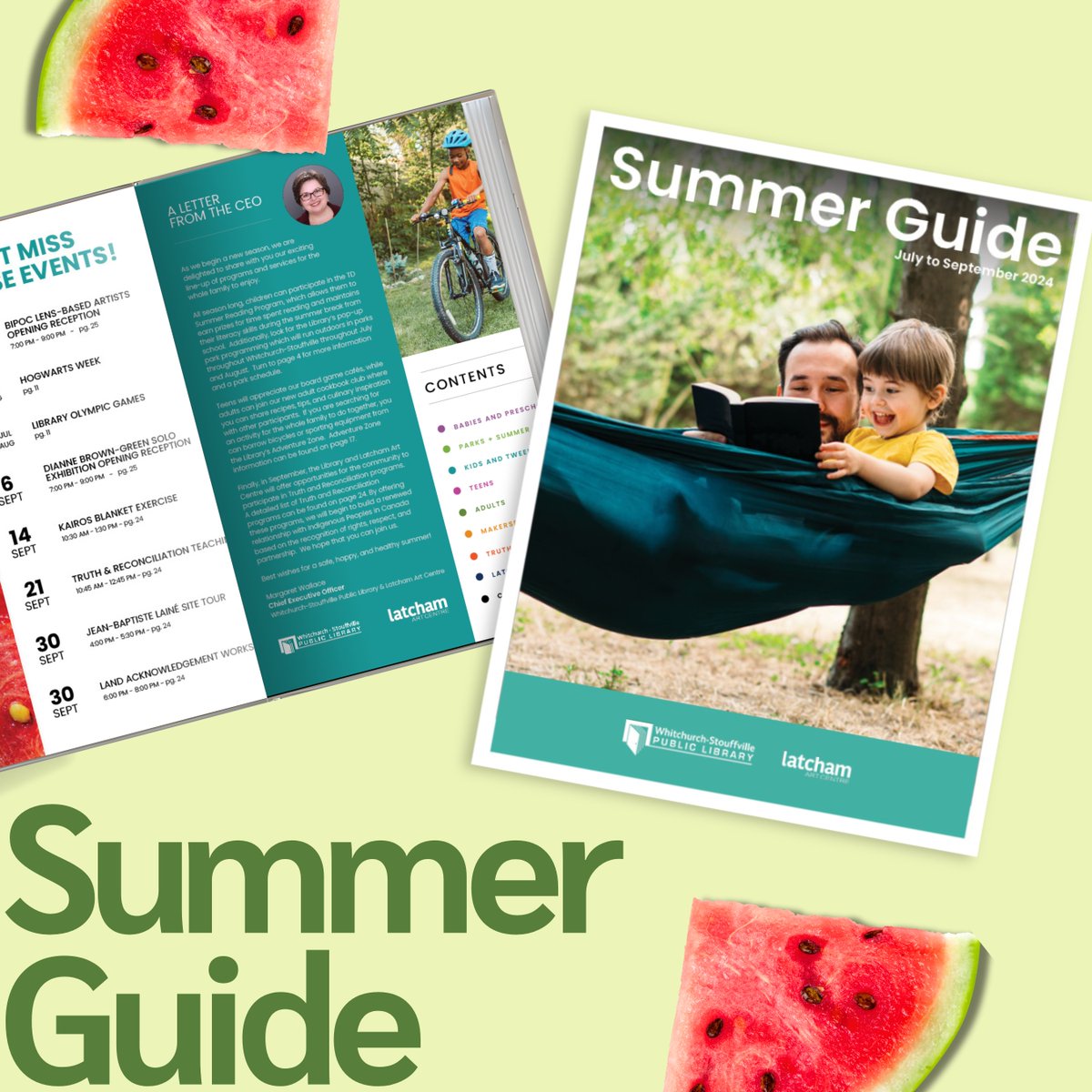 ☀️Summer at the Library is here! Pick up a copy of our 2024 Summer Guide and visit wsplibrary.ca to register for our programs!🍉