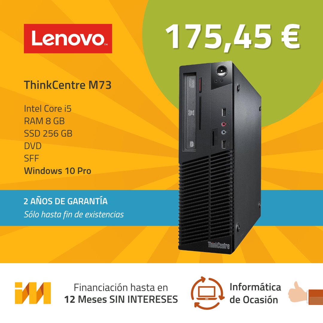 Infomego's tweet image. BASICO, PERO COMPETENTE 🧐
.
.
#infomego #ofertas #informatica #segundamano
#ocasion #oportunidad #Lenovo #ThinkCentre #Windows #windows10 #garantia #financiacion #findestock