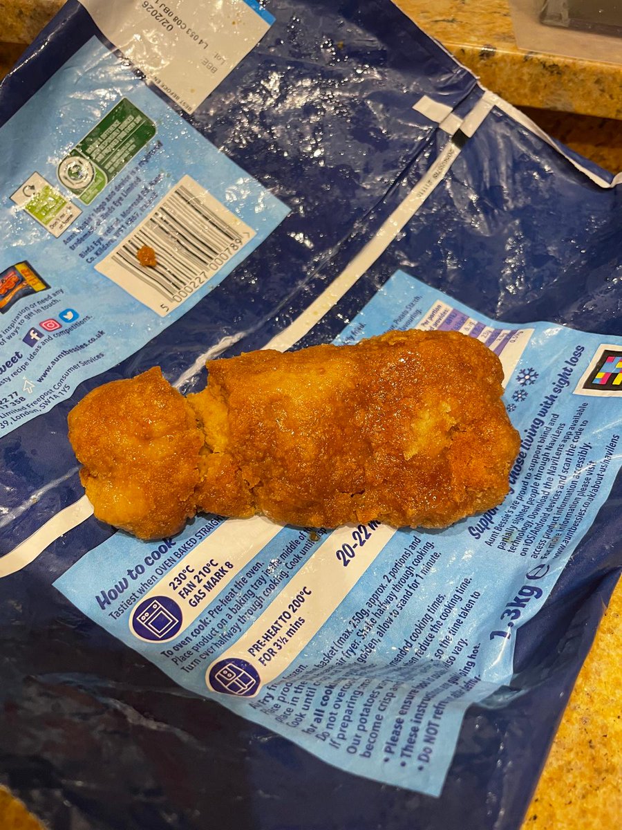 Really disappointed <a href="/AuntBessies/">Aunt Bessie's</a> Sent them photo of something in roast potato bag which looked awful. They've replied giving me coupon for the value of the bag back stating its coating from the fryer. Didn't want to analyse it. Ruined dinner as threw potatoes away.