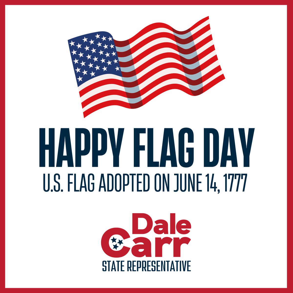 Today, we celebrate Flag Day by honoring our nation's flag and the principles it stands for. As we raise the stars and stripes, let’s remember the bravery and sacrifice of those who have defended it.