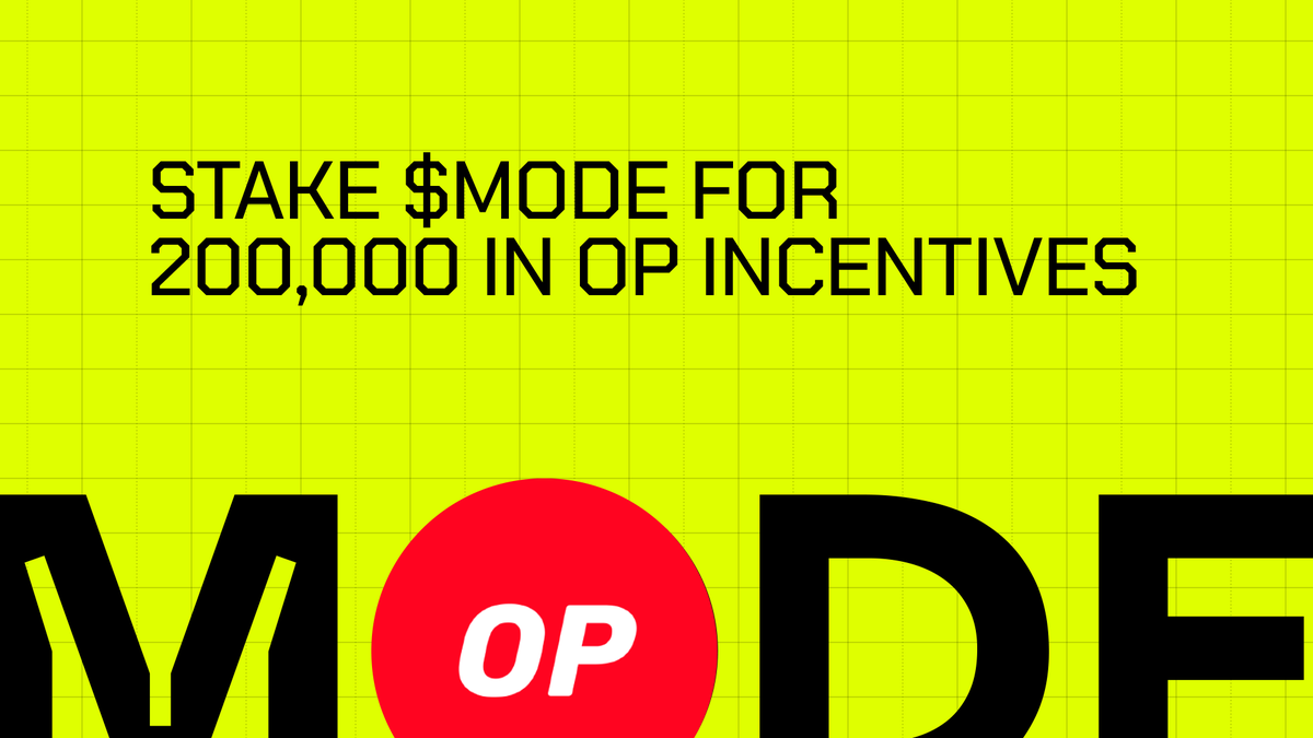 modenetwork's tweet photo. Week 4 Staking Rewards Are Now Claimable 🟡

Head to the Mode Dashboard to claim your share of 20,000 OP for this week.

Stake more $MODE now to get more OP next week 💰

⚠️ Be sure to claim your rewards weekly to avoid missing out on your OP for that week!

Claim Now ❯❯ https://t.co/xKq4yqim3m