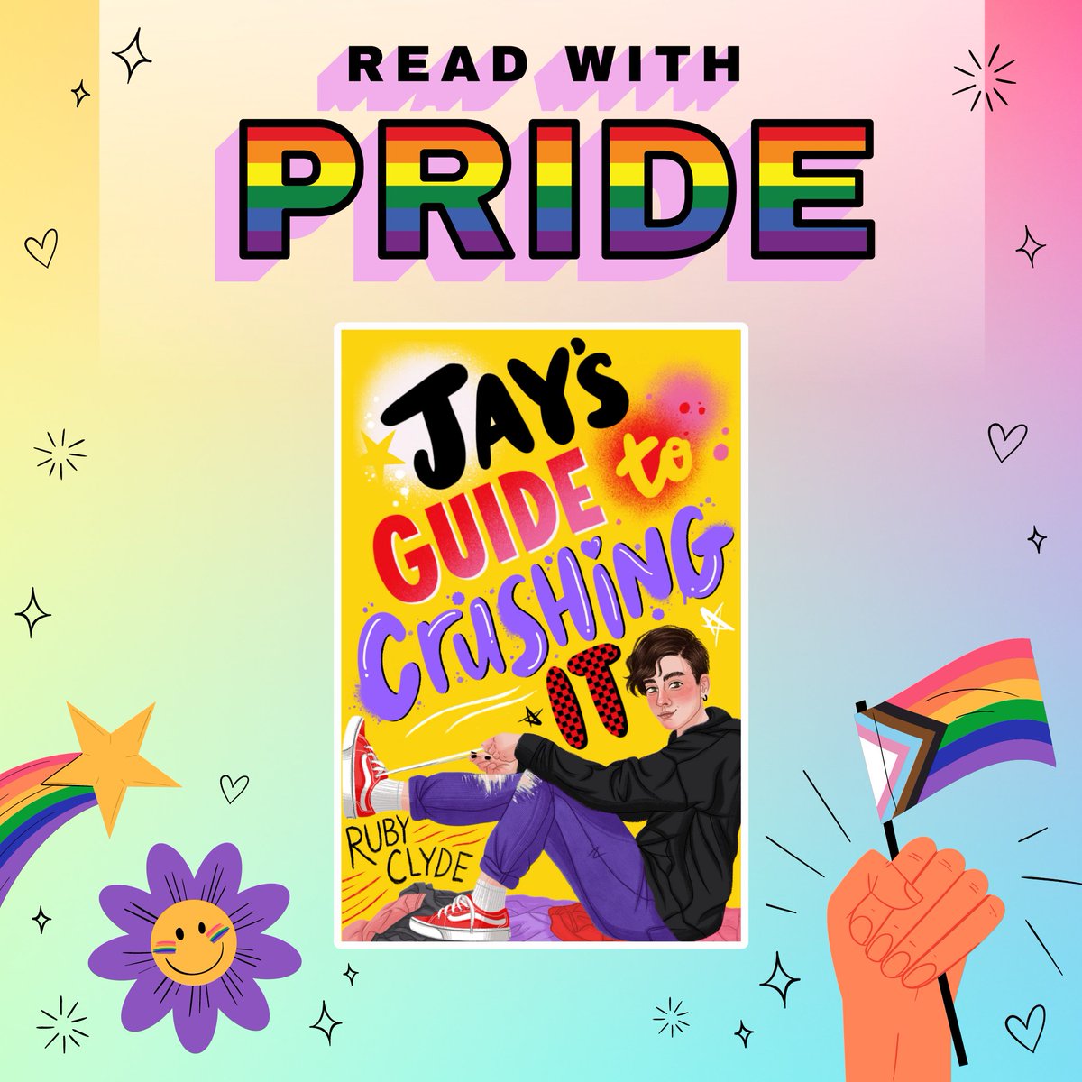 scholasticuk's tweet photo. Our next recommendation this Pride month is Jay's Guide to Crushing.

A warm, witty and touching romantic comedy from @RubyClyde 

Get 20% off with code PRIDE today: https://t.co/yZ1vPDMIIP 

#readwithpride https://t.co/CpyxssJujc