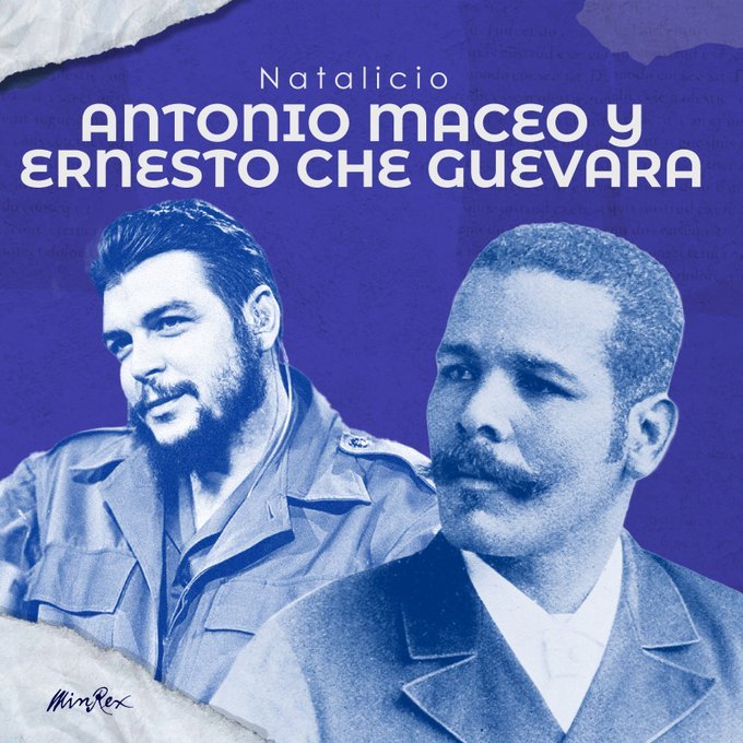 Nuestro homenaje hoy y siempre a dos grandes de Nuestra América, nacidos el mismo día, en países y siglos diferentes y unidos por #Cuba, la intransigencia y la historia: Maceo y Che. #MaceoVive #CheVive #CubaPorLaVida #CubaCoopera 
<a href="/cubacooperaven/">Brigada Médica Cubana en Venezuela</a>
