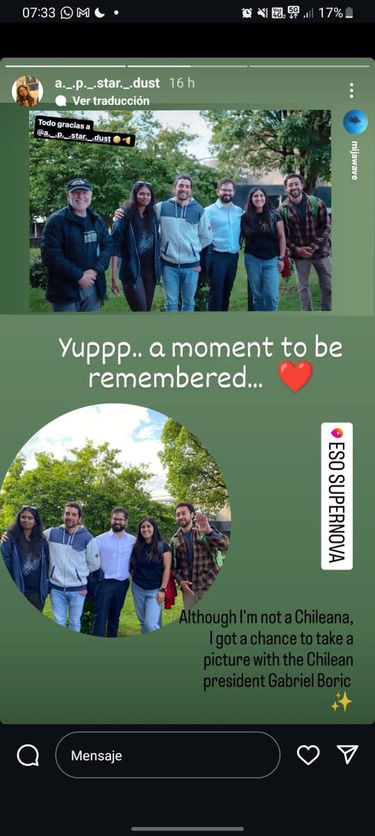 Down and out of action due to flu and bronchitis 😔. But my student <a href="/astro_ann/">Anitha Raj</a> who is doing an <a href="/ESO/">ESO</a> studentship was able to meet the Chilean president <a href="/GabrielBoric/">Gabriel Boric Font</a> while he was visiting ESO Garching.