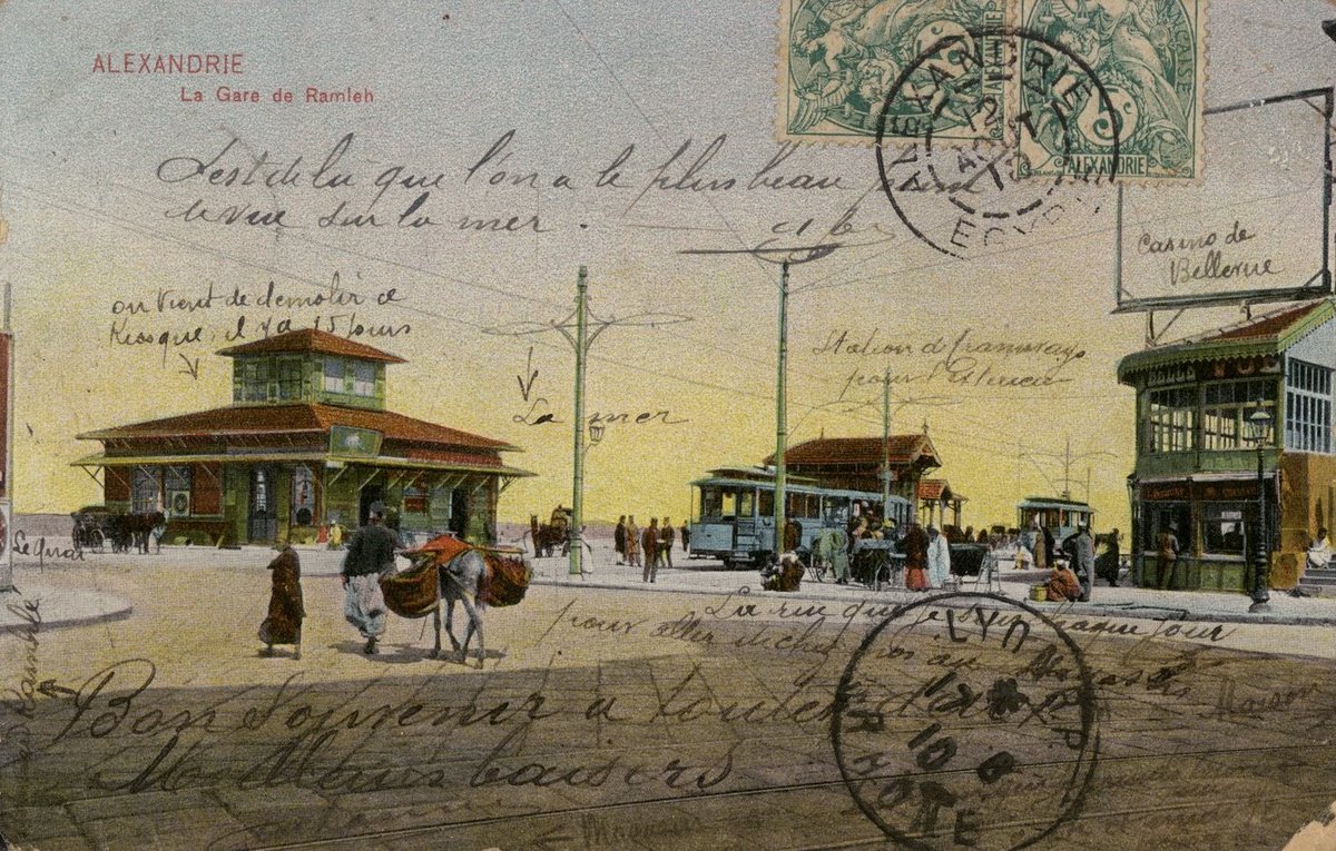 GallicaBnF's tweet photo. #LeSaviezVous Les cartes postales conservées par le Centre d'études alexandrines témoignent des transformations de la ville d’Alexandrie dans les années 1900-1920 et de l’évolution des transports en commun, symboles de modernité 🚎 https://t.co/TsIFFvFtll À dérouler ⤵️ https://t.co/2YyZCKLA6t