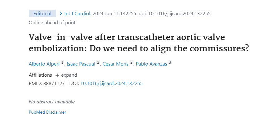 BibliotecaHUCA's tweet photo. PubMed- https://t.co/qHxs5lYv07 Valve-in-valve after transcatheter aortic valve embolization: Do we need to align the commissures?@HUCA_Asturias #publiHUCA @ASIV_Asturias #heartarea https://t.co/i10Qflvjxq