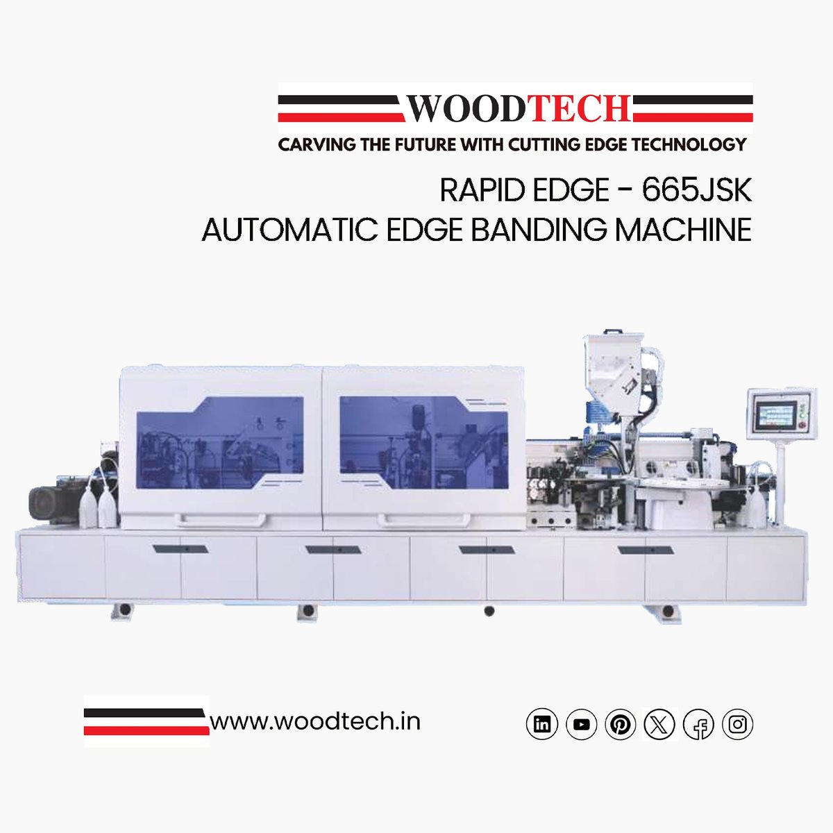 WoodtechC's tweet image. 🌟 Introducing the #RAPIDEDGE665JSK AUTOMATIC #EDGEBANDINGMACHINE 🌟Experience #precision and #efficiency like never before. For details and enquiries contact Email: info@woodtech.in, Phone: 080 28364584/85, or Mobile: +91 94806 86725. #WoodtechConsultants  #WoodworkingMachinery
