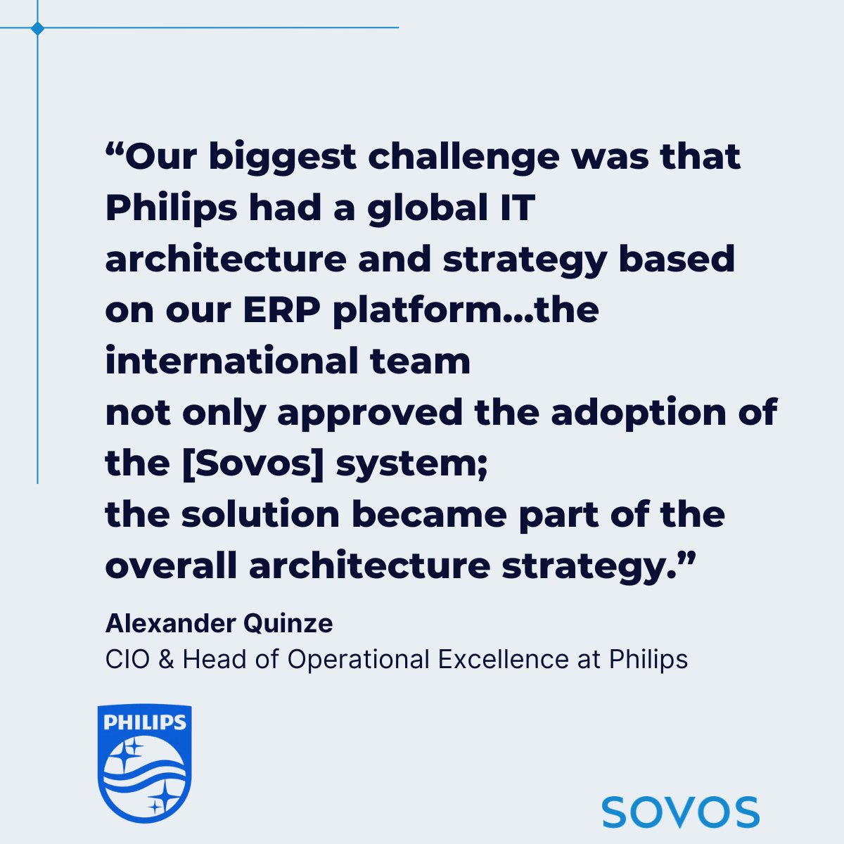 Excited to share success stories from our clients: 

Philips achieved a 25% increase in productivity and an 80% reduction in maintenance costs after switching to Sovos. bit.ly/4ek1X4P