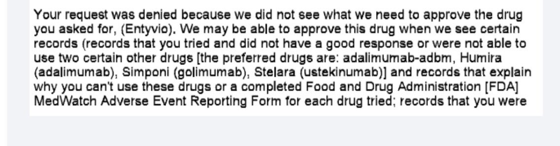 Tone deaf insurance co’s denying different mode of delivery for stable meds (IV to subq) because other meds were not tried &amp; failed. Never-mind the med in question is #FDA approved 1st line. 
Appeal step therapy.
Congress must pass #SafeStepAct
#advocate
