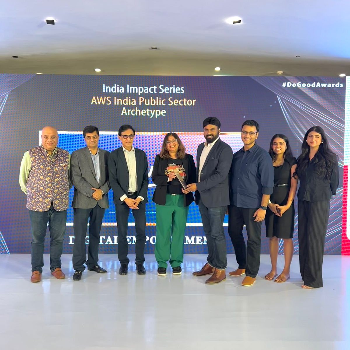 Super thrilled to have won the <a href="/e4mevents/">e4m Live</a>  'Do Good' award for our social media campaign- India Impact Series! Congratulations team <a href="/AWSCloudIndia/">AWS Cloud India</a>  on this well deserved recognition. 🥳👏🏻
<a href="/sujeetd/">Sujeet</a> <a href="/Shikha_sh/">Shikha Sharma</a>