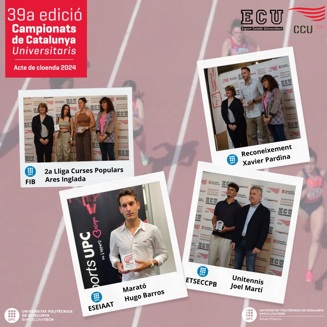 EsportsUPC's tweet photo. #CCU24 | Orgullosos dels nostres esportistes #UPC guardonats com a millors esportistes de l'any en l'acte de cloenda dels 39è #CCU a 📍 Auditori del campus de la Ciutadella @UPFBarcelona
Enhorabona a tothom!💙
#EsportsUPC #UPC @rector_upc @MujalAnna #esportuniversitari
👇 https://t.co/owEPi6WJus