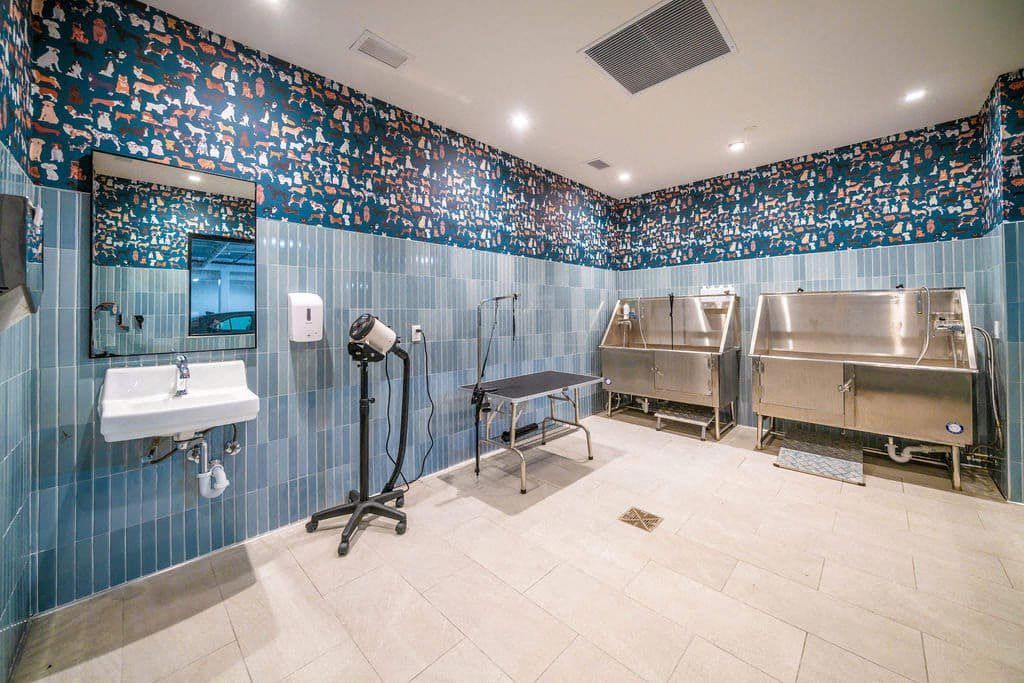 The enviable amenities at #HarwoodFlats in #BethesdaMD include a spacious fitness center, a clubroom with social spaces, TV, fireplace and bar area, an entertainment lounge with skee-ball, TV and wrap-around seating, a dog run and pet spa and so much more.