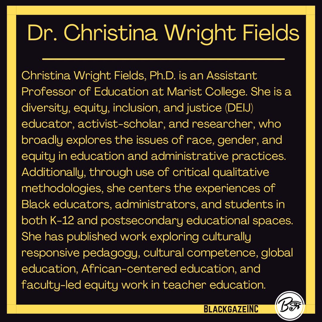 Hold up, wait a minute! I know ya’ll didn’t think we were finished! We got more dope scholars in The Centering Blackness in Teacher Education through the use of African American Digital Archives Institute! Show some love to Dr. Christine Wright Fields! #blackgaze