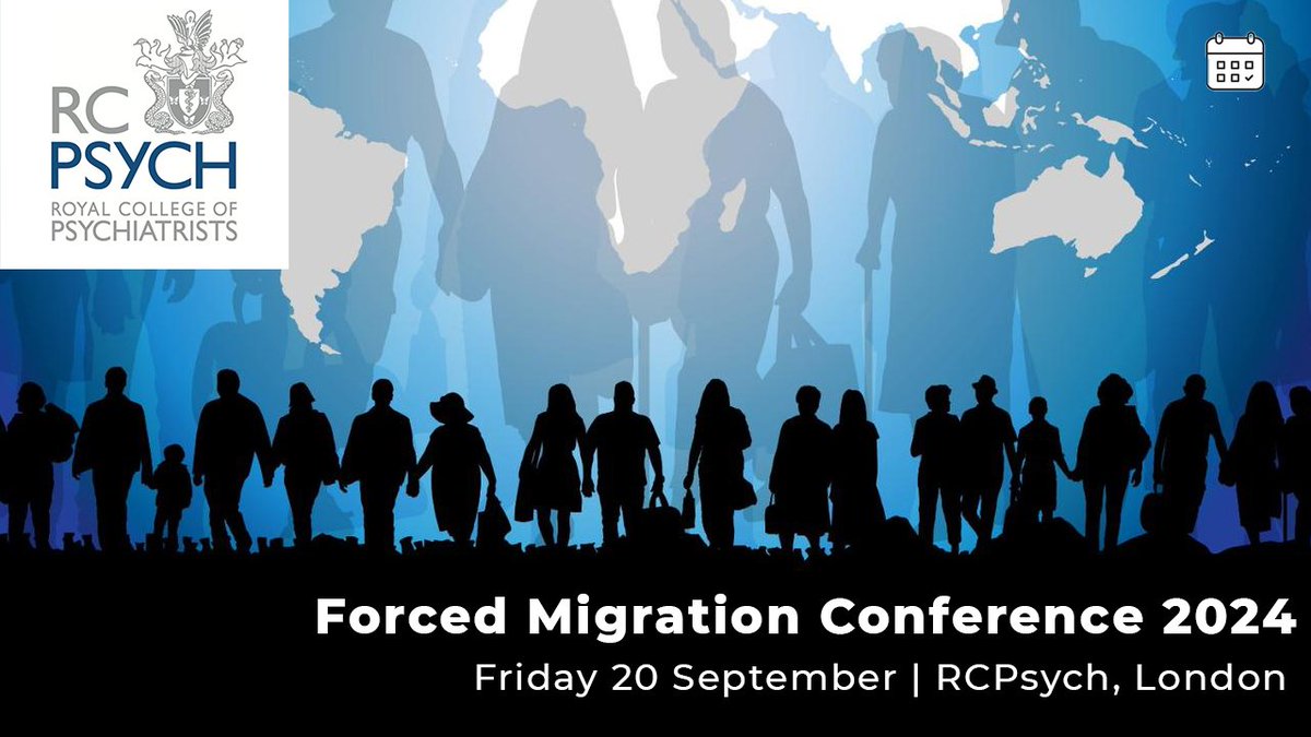 Royal College of Psychiatrists (@rcpsych) on Twitter photo Bookings are now open for the Forced Migration conference 2024 at the RCPsych London. View the latest conference programme, and register here:  bit.ly/4eozzi4 
#rcpsychforcedmigration24 Bookings are now open for the Forced Migration conference 2024 at the RCPsych London. View the latest conference programme, and register here:  bit.ly/4eozzi4 
#rcpsychforcedmigration24