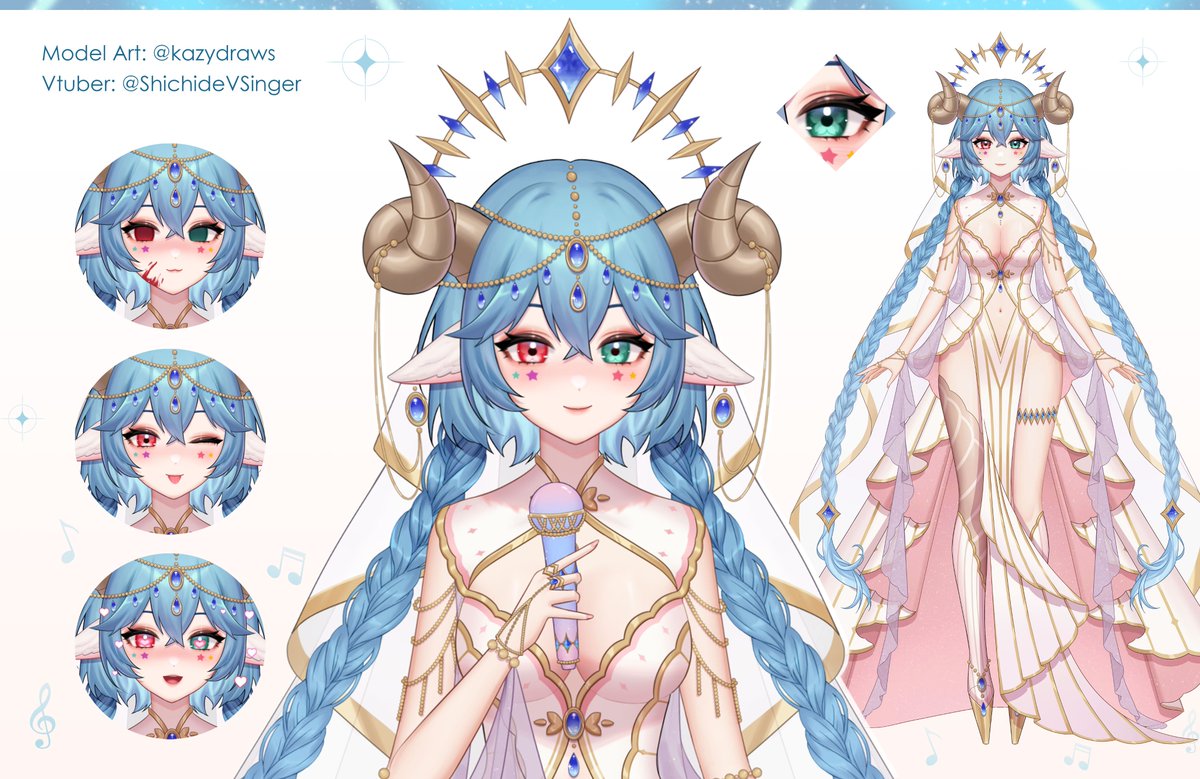 Showcase for my most detailed model! 💙🩵

Vtuber: <a href="/ShichideVSinger/">Shichide🐐🎼 Goat Goddess VSinger HIATUS</a>