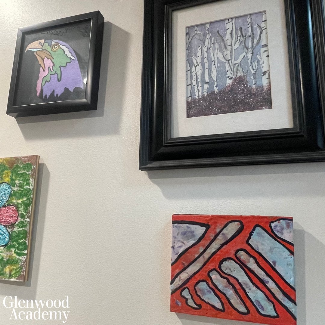 🎨 Our students' amazing art is now part of our wall gallery at Glenwood Academy! Their creativity and talent shine through every piece, making our halls more vibrant and inspiring. Come see their incredible work! #StudentArt #GlenwoodAcademy #ArtGallery