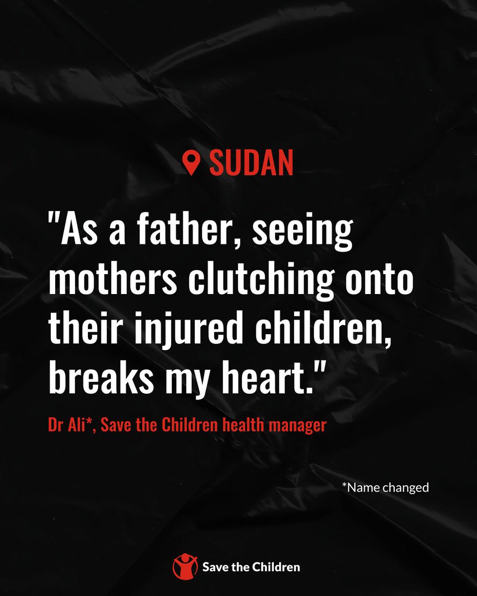 savechildrenuk's tweet photo. Dr Ali* was forced to evacuate his family to safety and out of Sudan after an explosive device fell into their house, injuring five of his family members.

He spoke to us about the catastrophic consequences the conflict is having on families and children: https://t.co/3snJRxGGeH https://t.co/nYtqxu9B5x
