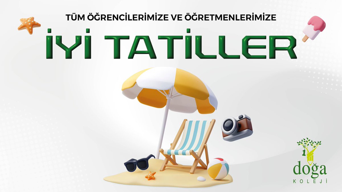 Şimdi Tatil Zamanı! 🎉🏖️

Bir eğitim-öğretim yılını daha başarıyla geride bıraktık. Şimdi dinlenme ve yenilenme zamanı. Yaz tatilinizin keyfini çıkarın, enerjinizi toplayın.

Tüm öğrencilerimize ve öğretmenlerimize iyi tatiller! 💚